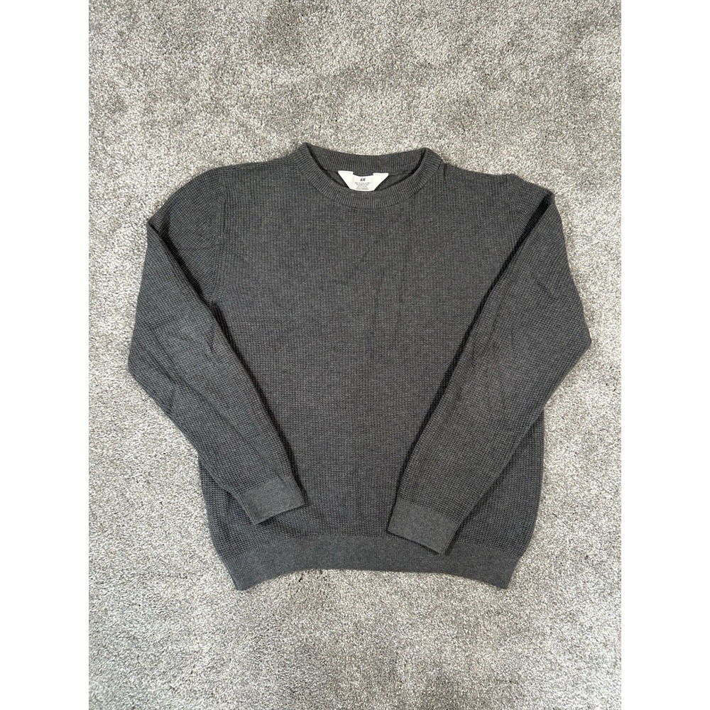 H&M Men's Gray Knit Pullover Sweater Crew Neck Long Sleeve US 20